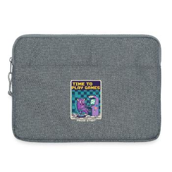 Temps de jouer aux jeux Monster Retro Pixel Arcade Gift - Sacoche pour ordinateur portable 15 pouces - gris chiné - Devant