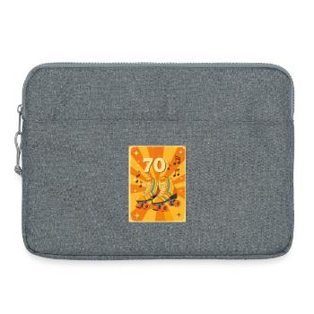 Klassische 70er-Jahre-Rollschuhe mit warmen Retro-Vibes - Laptoptasche 15" - Grau meliert - Vorne