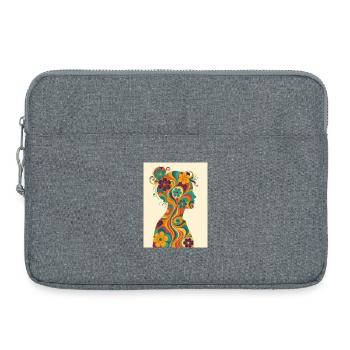 Floral Woman Silhouette in 70s Style - Laptop bag 15" - heather grey - Front