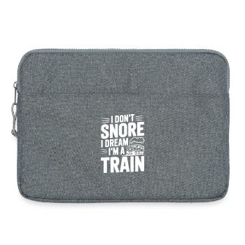 I Don't Snore I Dream I'm a Train - Laptop bag 15" - heather grey - Front