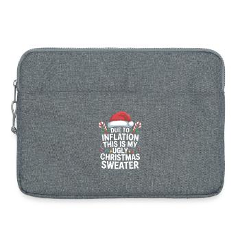 Hässliches Weihnachts-Inflations-Tee - Laptoptasche 15" - Grau meliert - Vorne