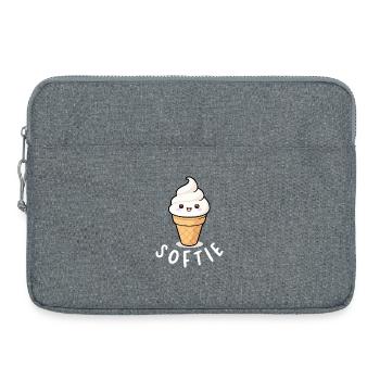 Softie Softeis Liebe Minimal Statement - Laptoptasche 15" - Grau meliert - Vorne