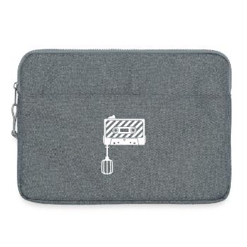 Mixtape vs. Mixer – Retro DJ Music Cassette - Laptop bag 15" - heather grey - Front