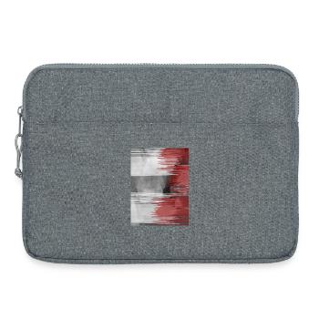 Roter Pinselstreifen auf Grauem Hintergrund - Laptoptasche 15" - Grau meliert - Vorne