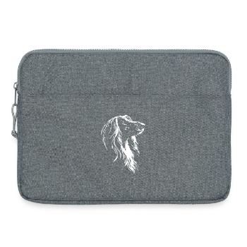 Chiens silhouette de lévriers afghans Wilsigns - Sacoche pour ordinateur portable 15 pouces - gris chiné - Devant