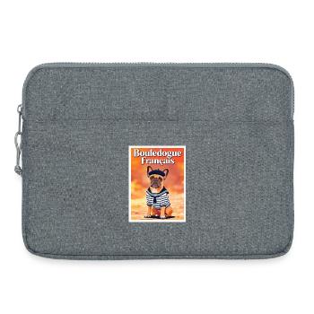 Vintage Marine French Bulldog - Laptop bag 15" - heather grey - Front