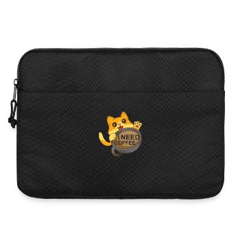 Cat needs coffee - Laptop bag 15" - black - Front