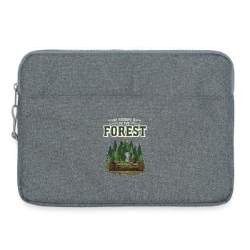 Camping Café Humour My Therapy Is In The Forest - Sacoche pour ordinateur portable 15 pouces - gris chiné - Devant
