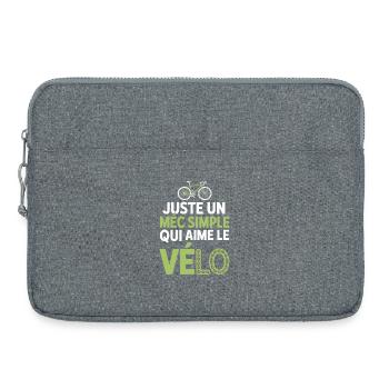 Simple guy loves cycling and aperitif humor man bike - Laptop bag 15" - heather grey - Front