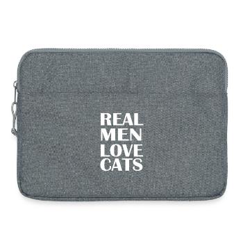 Real man love cats - Laptoptasche 15" - Grau meliert - Vorne