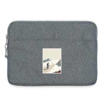 Summit Road – Radfahrer-Erinnerung - Laptoptasche 15" - Grau meliert - Vorne