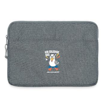 Lustiger Spruch Arbeit Büro Job Möwe - Laptoptasche 15" - Grau meliert - Vorne