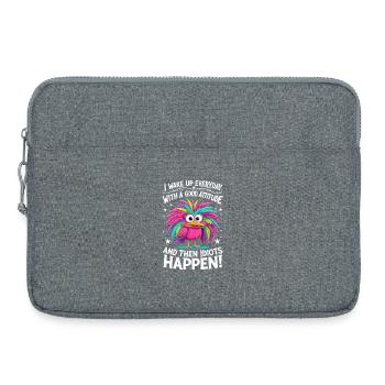 Bunter Vogel - Good Attitude, Then Idiots Happen - Laptoptasche 15" - Grau meliert - Vorne