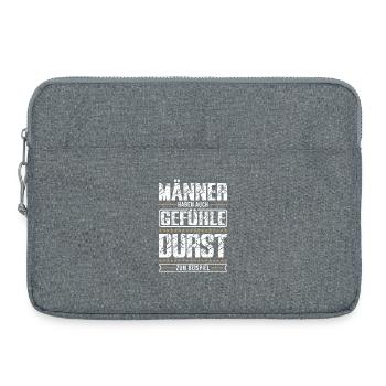 Männer haben auch Gefühle – Lustiger Humor Spruch  - Laptoptasche 15" - Grau meliert - Vorne