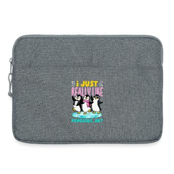 Cute Penguin - Gift for Penguin Lover - Laptop bag 15" - heather grey - Front