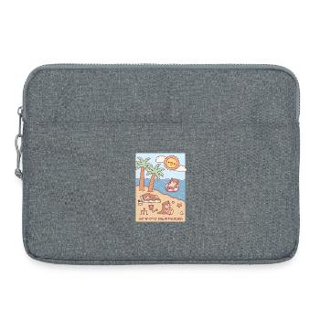 Loutres mignonnes : juste une journée de loutre à la plage Été - Sacoche pour ordinateur portable 15 pouces - gris chiné - Devant