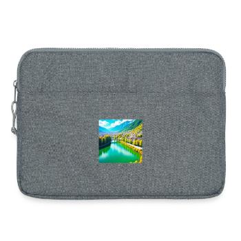 Vallée Émeraude et Village Alpin - Sacoche pour ordinateur portable 15 pouces - gris chiné - Devant