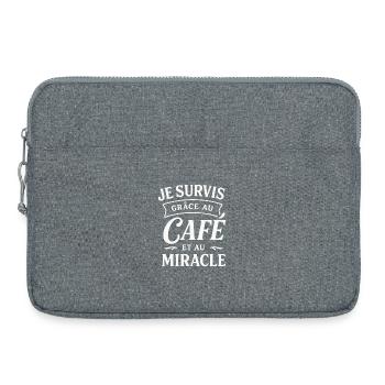 Überleben dank Kaffee und Wunder - Laptoptasche 15" - Grau meliert - Vorne