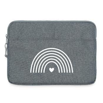 Regenbogen Herz Symbol - Laptoptasche 15" - Grau meliert - Vorne