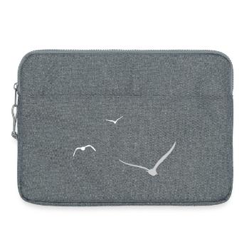 Trois mouettes | Mouette | Couleurs réglables - Sacoche pour ordinateur portable 15 pouces - gris chiné - Devant