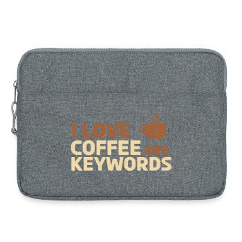 I love coffee and keywords - Laptop bag 15" - heather grey - Front