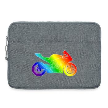 Moto supersport aux couleurs de l’arc-en-ciel - Sacoche pour ordinateur portable 15 pouces - gris chiné - Devant