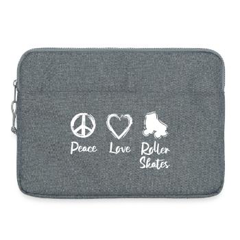 Peace Love Roller Skates - Sacoche pour ordinateur portable 15 pouces - gris chiné - Devant