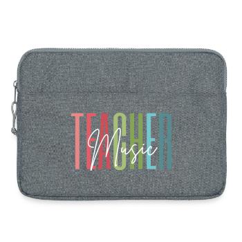 Musiklehrerin Music Teacher Geschenk - Laptoptasche 15" - Grau meliert - Vorne