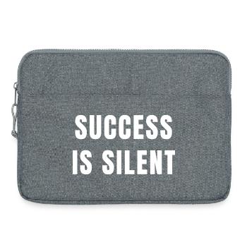 Success Is Silent Discipline Focus Mindset Quote - Laptop bag 15" - heather grey - Front