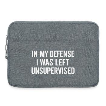 Unsupervised Mischief – Funny Excuses - Laptop bag 15" - heather grey - Front