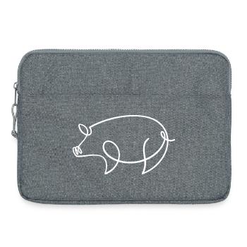 Pig Sketch – Cute Motif for Animal Lovers - Laptop bag 15" - heather grey - Front