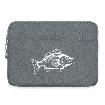Fisch Angler T-shirt Geschenk Angler - Laptoptasche 15" - Grau meliert - Vorne