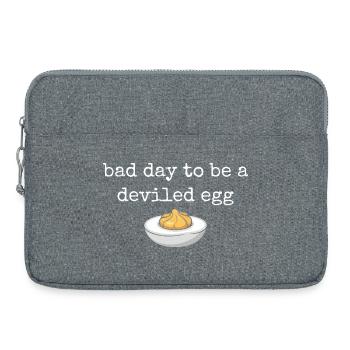 Lustiger Spruch Ei Buffet Essen Bad Day Deviled Eg - Laptoptasche 15" - Grau meliert - Vorne