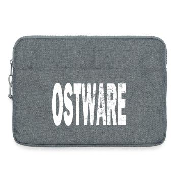 DDR Ostware Fun Ostalgie Geschenk Hoodie T-Shirt - Laptoptasche 15" - Grau meliert - Vorne