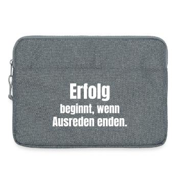Erfolg beginnt, wenn Ausreden enden - Laptoptasche 15" - Grau meliert - Vorne