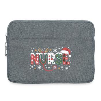Logo du stéthoscope de l’infirmière Christmas - Sacoche pour ordinateur portable 15 pouces - gris chiné - Devant