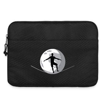 Das Zen des Gleichgewichts: Slacklining vom Mond - Laptoptasche 15" - Schwarz - Vorne