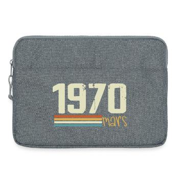 Vintage March 1970 - Laptop bag 15" - heather grey - Front