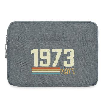 Vintage March 1973 - Laptop bag 15" - heather grey - Front