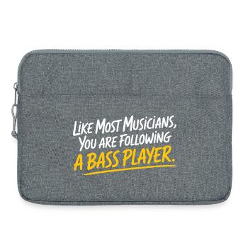 Bassist Following A Bass Player Band Bassspieler - Laptop bag 15" - heather grey - Front