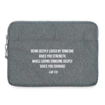 Lao Tzu Kraft-Mut-Zitat - Laptoptasche 15" - Grau meliert - Vorne
