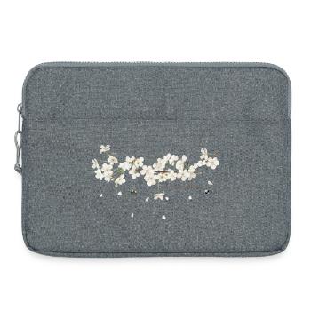 Kirschenbaum Zweig mit weissen Blüten Abbildung - Laptoptasche 15" - Grau meliert - Vorne