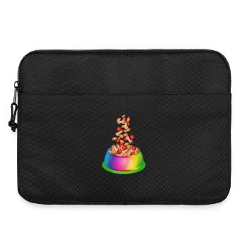 La beignet de chien aux couleurs arc-en-ciel avec de la nourriture pour chien - Sacoche pour ordinateur portable 15 pouces - noir - Devant