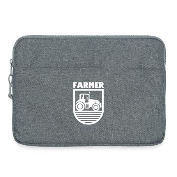 Agriculteurs avec des armoiries de tracteur pour les agriculteurs et les agriculteurs - Sacoche pour ordinateur portable 15 pouces - gris chiné - Devant