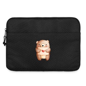 Verliebter Bär mit Liebesbrief – Liebe Design - Laptoptasche 15" - Schwarz - Vorne