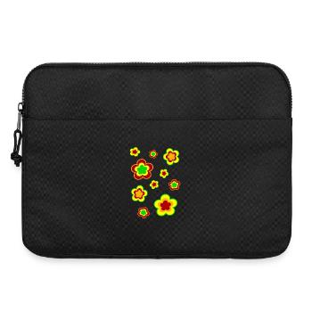 Motif Fleur Années 70 - Sacoche pour ordinateur portable 15 pouces - noir - Devant