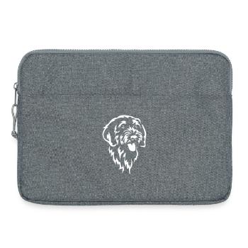 Basset Fauve de Bretagne Head "Black Edition" - Laptop bag 15" - heather grey - Front