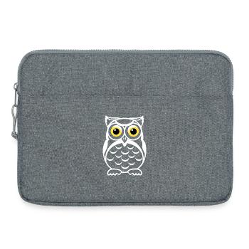 Schwarzweiß Eulenblick Gelbe Augen - Laptoptasche 15" - Grau meliert - Vorne