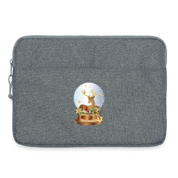 boule à neige nostalgique avec des cerfs pour Noël - Sacoche pour ordinateur portable 15 pouces - gris chiné - Devant