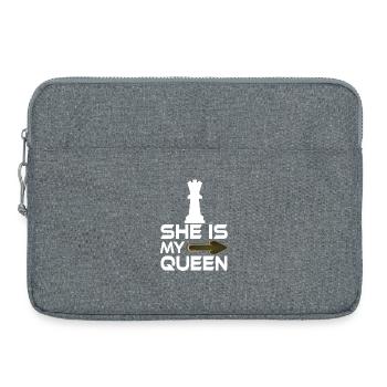 Sie ist meine Königin-Text-Schachliebhaberin - Laptoptasche 15" - Grau meliert - Vorne